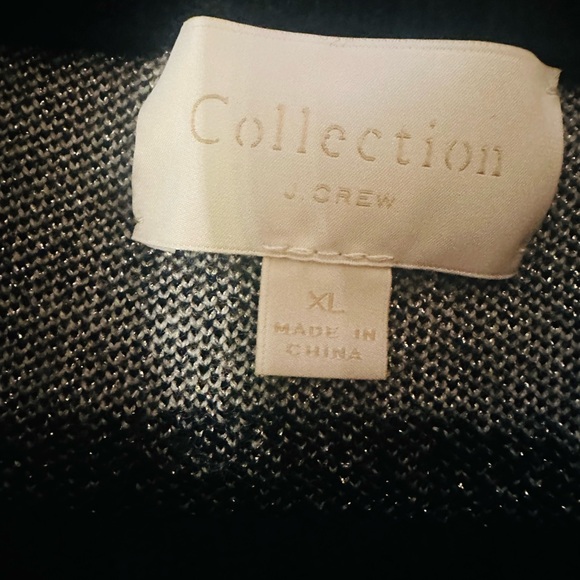 J. Crew Black and Cream polka Dot Sweater - Picture 3 of 6